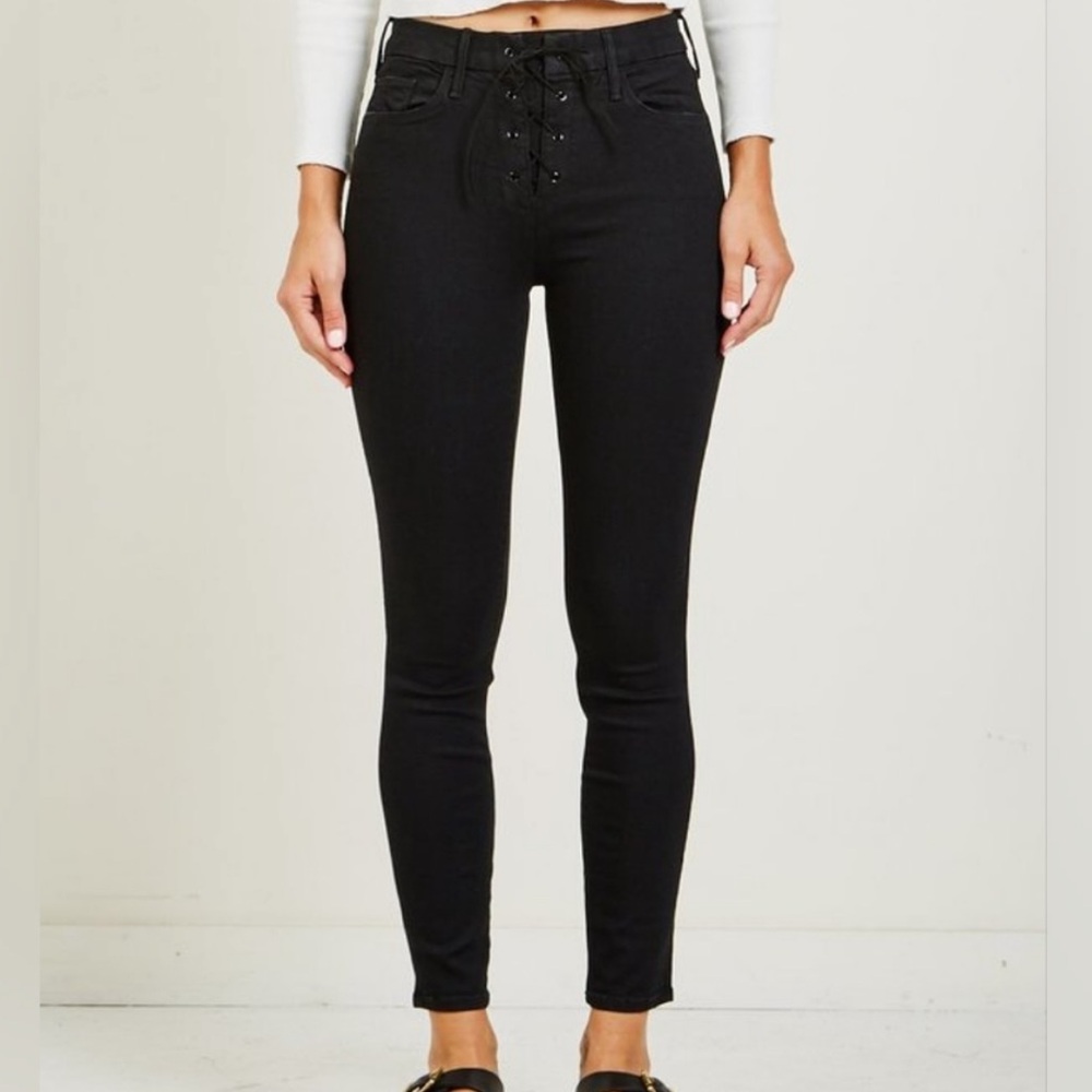 MOTHER Denim High Waisted Lace Up Looker in Not Guilty Size 26